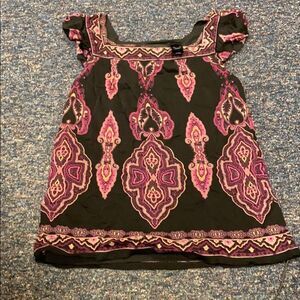 Axcess Black Floral Top sz. S
